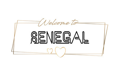 Senegal  Welcome to text Neon lettering typography. Word for logotype, badge, icon, postcard, logo, banner Vector Illustration.
