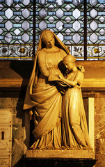 Education of the Virgin Mary, statue in the Saint Sulpice Church, Paris, France  © zatletic