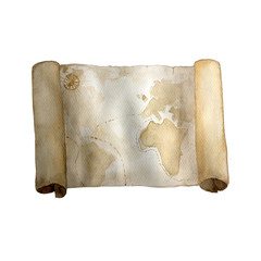 Watercolor vintage nautical old map hand drawn isolated on white. For cards, invitations and afishas.