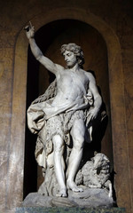 Obraz premium Saint John the Baptist by Louis-Simon Boizot, statue in the Saint Sulpice Church, Paris, France 