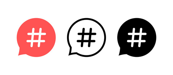 Hashtag icon. Hashtag symbol. Social Media icon. Vector illustration.