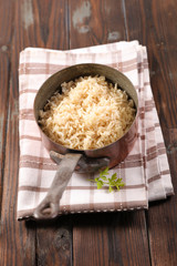 cooking pan with rice