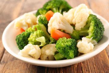 cauliflower, carrot and broccoli
