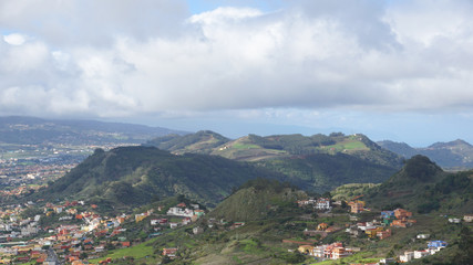 panorama of city in the mountains