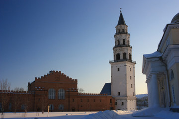 Fototapeta premium Old leaning tower in the city of Nevyansk