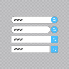 Obraz premium Set www search bar icons. Vector illustration isolated on white background. www search bar icon for web site, app, ui and logo. Concept search and www.