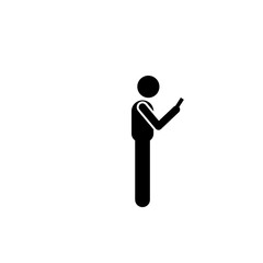 Man, standing, use phone icon. Element of human use phone. Premium quality graphic design icon. Signs and symbols collection icon for websites, web design, mobile app
