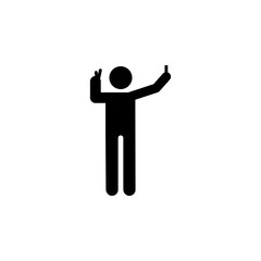 Man, selfie icon. Element of human use phone. Premium quality graphic design icon. Signs and symbols collection icon for websites, web design, mobile app