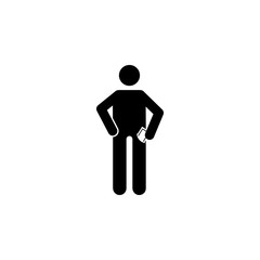 Man, phone pocket icon. Element of human use phone. Premium quality graphic design icon. Signs and symbols collection icon for websites, web design, mobile app