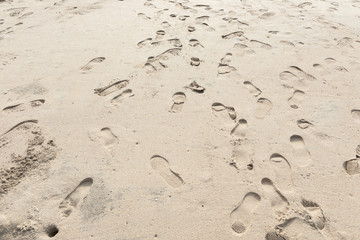 brown sand with footprints as background and texture