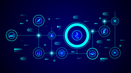 sign dangerous snake icon. From Warning signs set