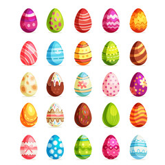 Easter realistic egg set. Egg hunt Sunday.