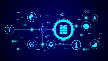 gift box icon. From Web set