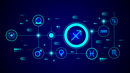 Zodiac Sagittarius Jupiter icon. From Web set