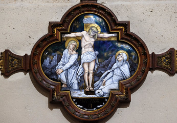 12th Stations of the Cross, Jesus dies on the cross, St Francis Xavier's Church in Paris, France 