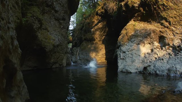 Rocky Canyon Cliff Jump from Tall Rock Walls
