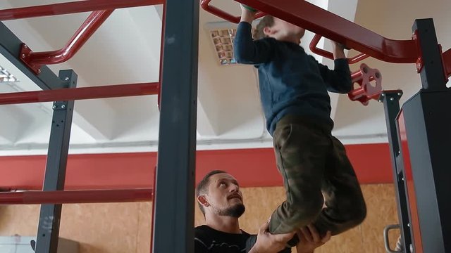 Father helps son catch up