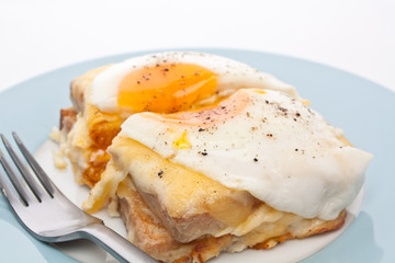 Serving of Croque Madame