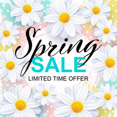 Spring Sale vector banner design template.