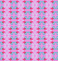 Fototapeta premium Mixed pattern original design and digital drawing. It can be used in web, wallpaper, ceramic and fabric designs.