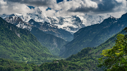 Switzerland, scenic view on Interlaken and Alps