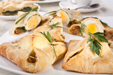 Group of Egg  Puff Pastry Patties 