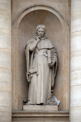 Jean Gerson statue on the facade of the Saint Ursule chapel of the Sorbonne in Paris, France 