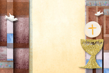 First holy communion invitation card.