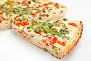 pieces of quiche with vegetables