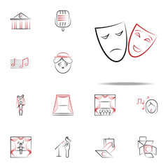 theatre mask icon. handdraw icons universal set for web and mobile