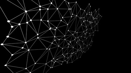 Digital transformation, connected lines and dots 3d vector concept