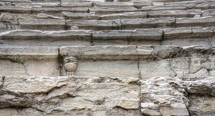 Marble seats from the Roman stadium
