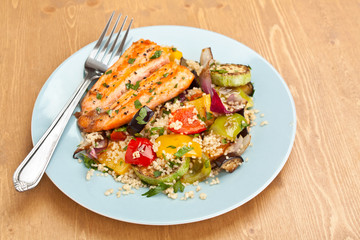 Trout with Roast Vegetables and Couscous
