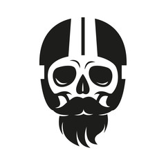 sign skull in moto helmet, print on t-shirt