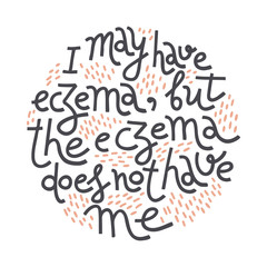 Quote about eczema skin care in doodle style