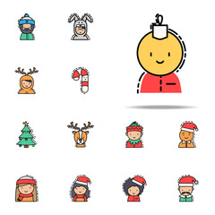 Bauble christmas colored icon. Christmas avatars icons universal set for web and mobile