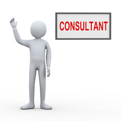 3d rendering illusttration of man consultant 