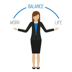 work life balance business woman character isolated on white background vector illustration EPS10