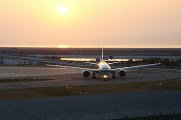 到着した旅客機