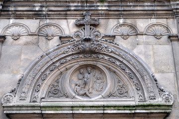 Architectural fragments of Louvre building. Louvre Museum is one of the largest and most visited...