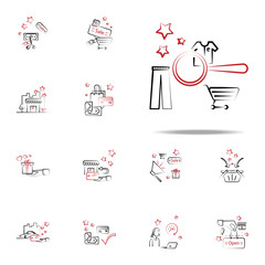 Online shopping, search, find icon. Shopping icons universal set for web and mobile