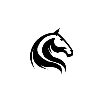 Horse head logo template vector