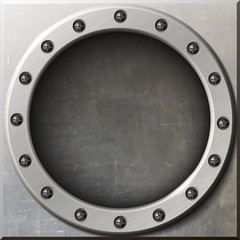 Round metallic background.