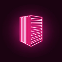 illustration of 3d modern building icon. Elements of 3d building in neon style icons. Simple icon for websites, web design, mobile app, info graphics
