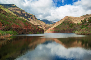 Lake among the mountains on the Canary Islands