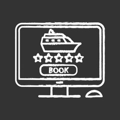 Online cruise booking chalk icon