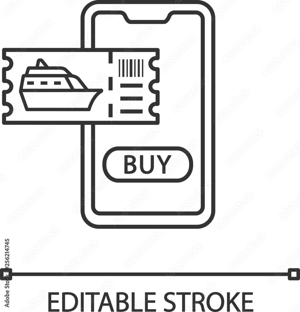 Poster Cruise tickets buying linear icon