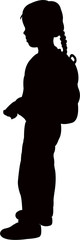 student girl body silhouette vector