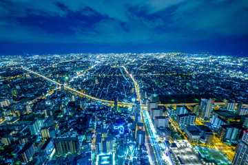Osaka city at night