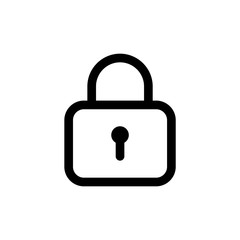 Lock icon simple flat style outline vector sign